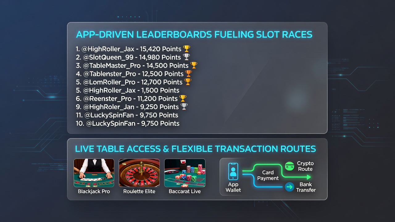 Live dealer table view within a mobile casino app connected to flexible payment options