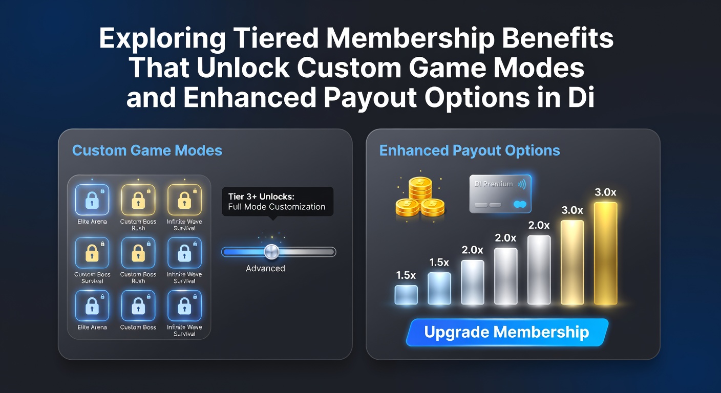 Close-up view of a custom game mode screen highlighting enhanced features available through tiered membership