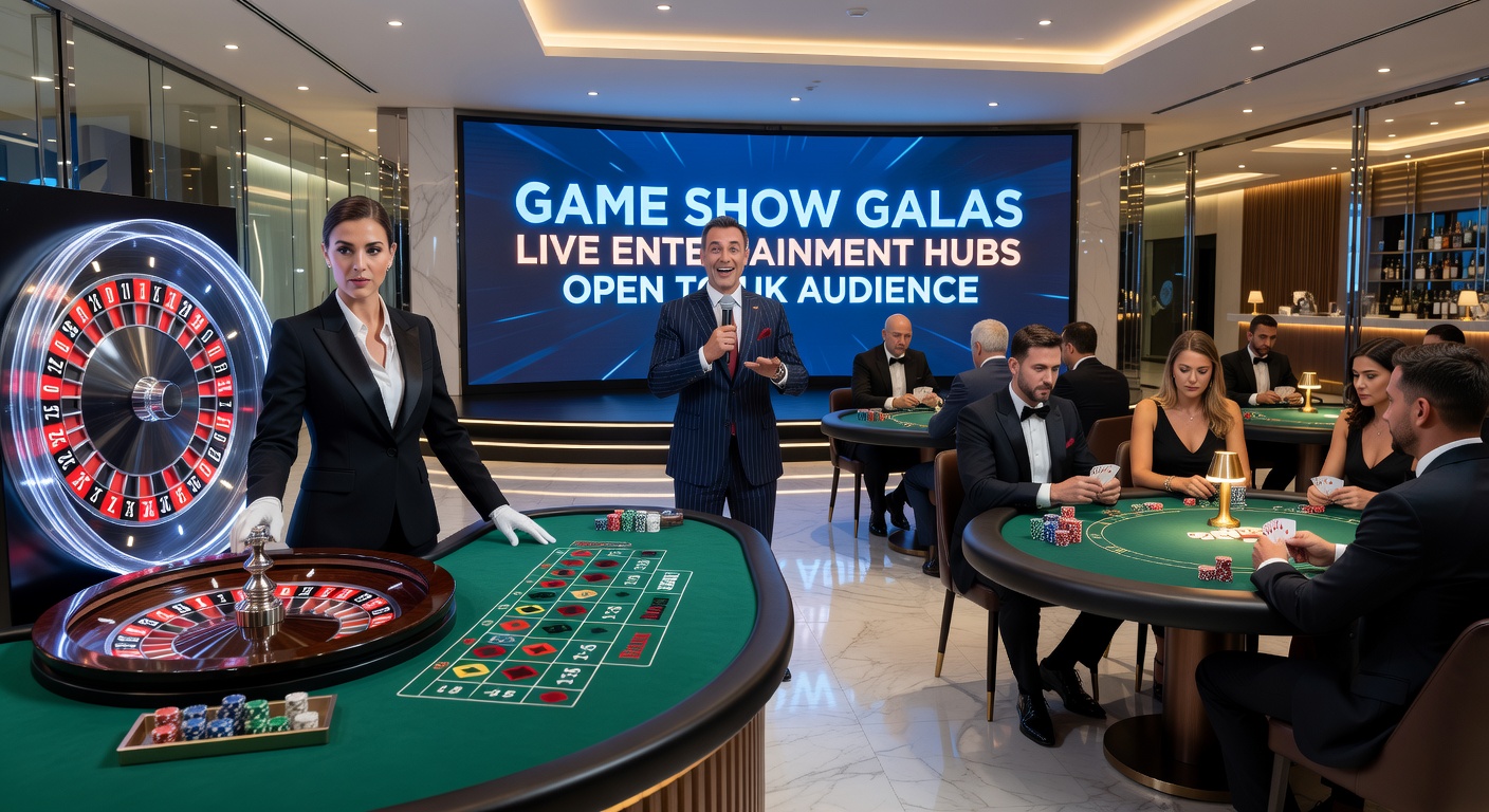 Sleek elite poker table under spotlights with dealer shuffling cards and players' screens showing high-stakes hands