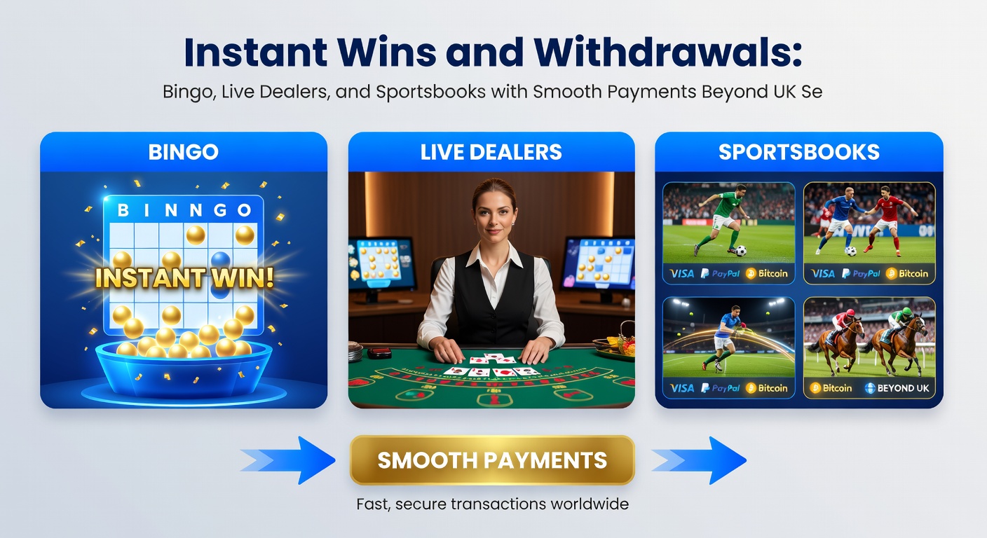 Dynamic screenshot of a live dealer blackjack table with instant win pop-up, payout confirmation, and smooth withdrawal interface on a non-GamStop platform