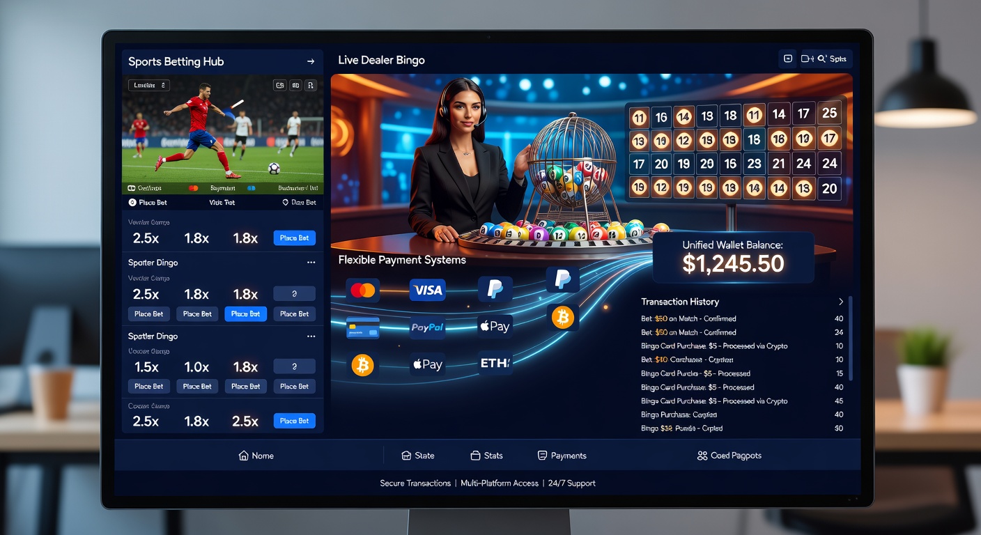 Close-up of smartphone displaying payment gateway options for bingo and sports wagers on a mobile app
